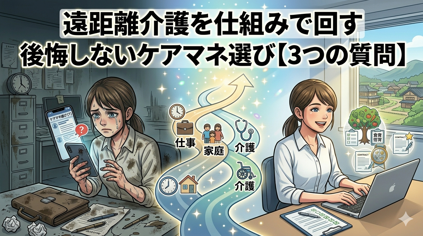 遠距離でも失敗しないケアマネジャーの選び方｜認定結果前に動くべき理由と見極める“3つの質問”