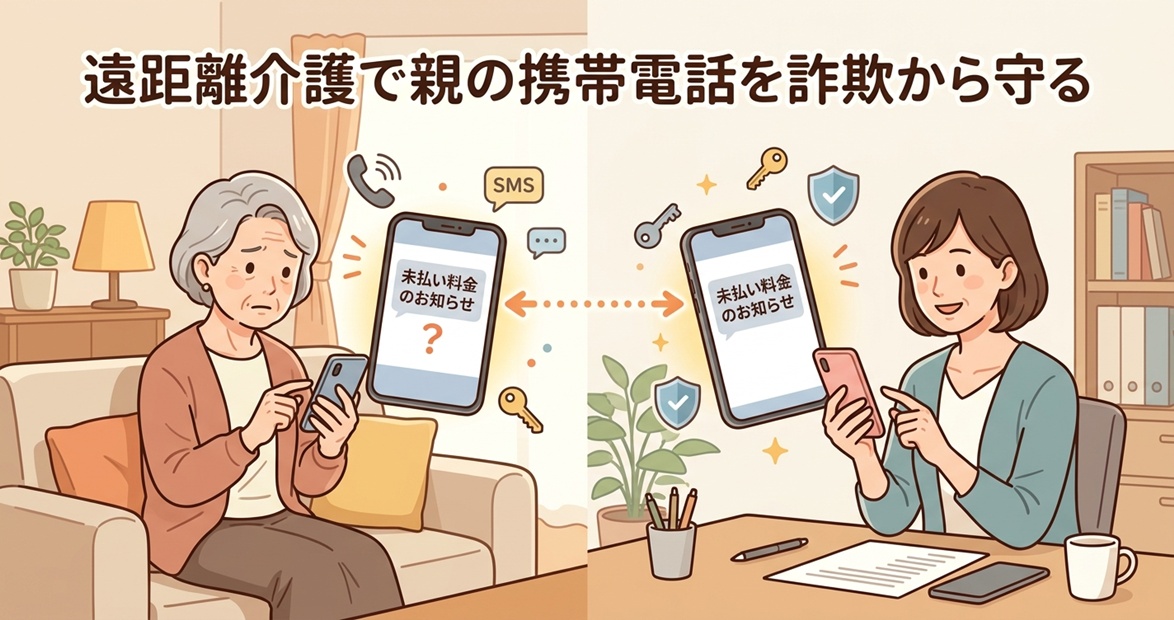遠距離介護で親の携帯電話を詐欺から守る｜スマホ設定の限界と「迷ったら止める」対策