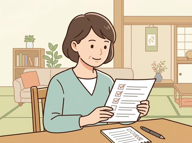 介護認定調査で伝え忘れを防ぐための家族用チェックリストのイラスト
