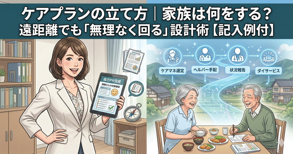 ケアプランの立て方｜家族は何をすべき？遠距離でも無理なく回る設計術【失敗例・記入例・チェックリスト付】